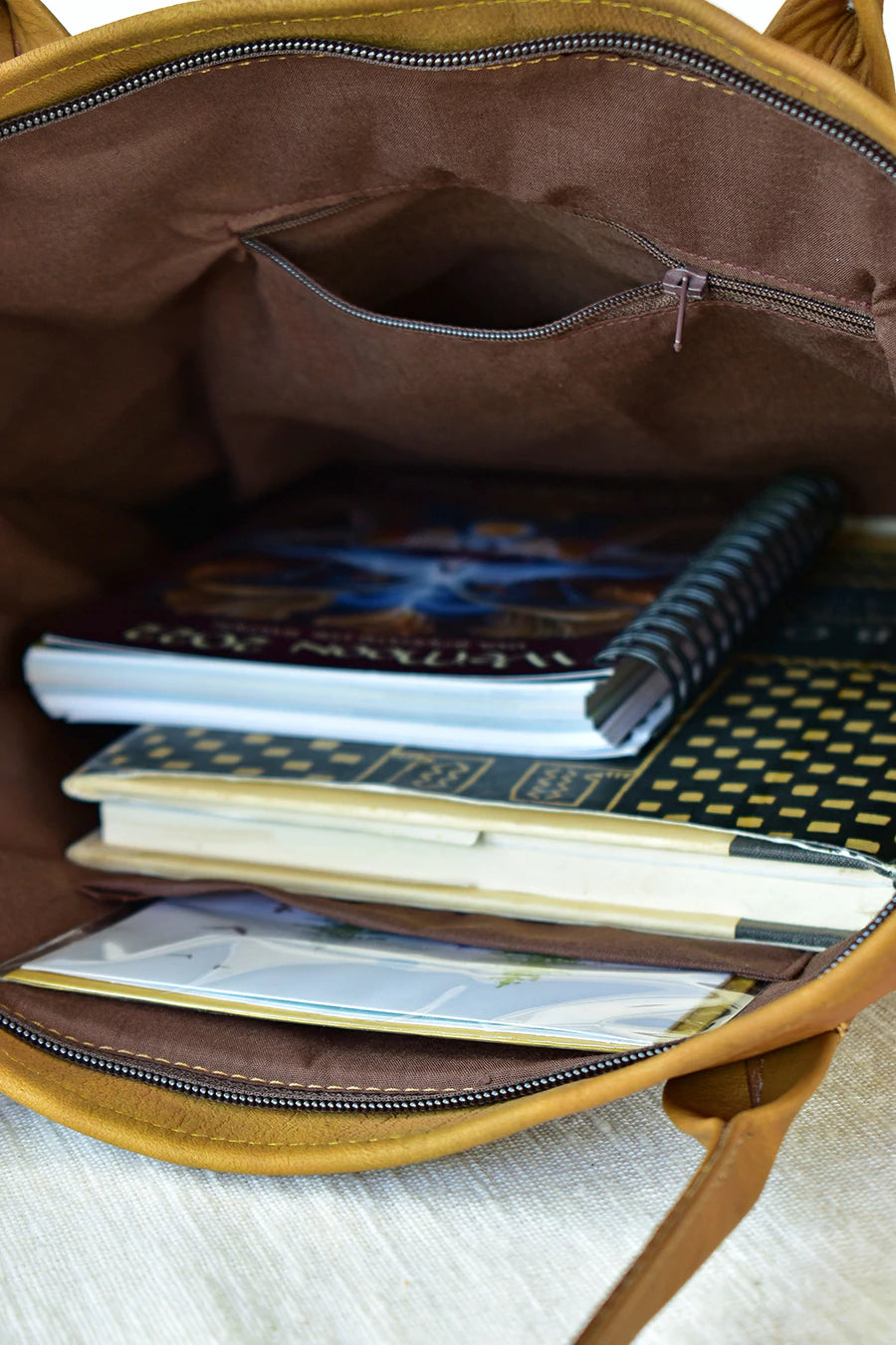 Brown & White Mod Mudcloth & Leather Purse