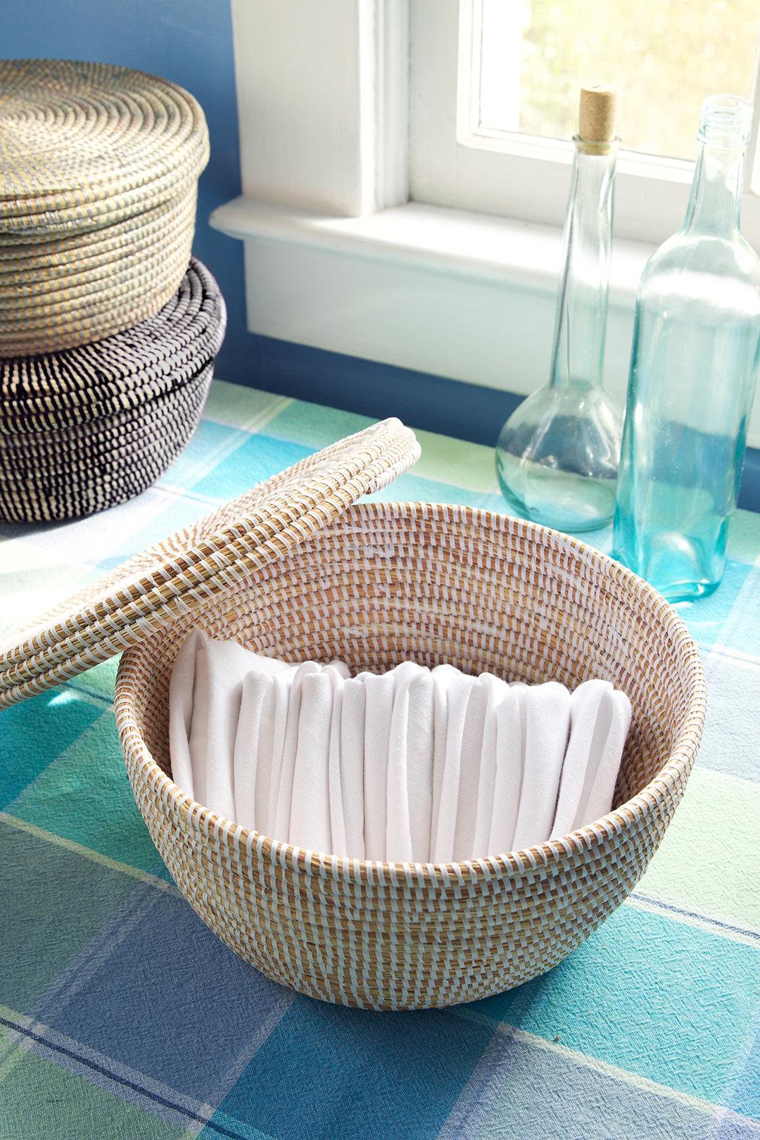 White Lidded Storage Basket