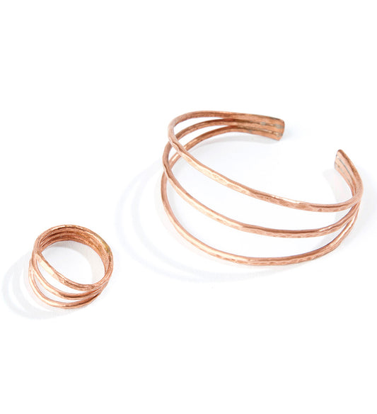 F.R.E.E. Woman Kindred Hammered Copper Bracelet