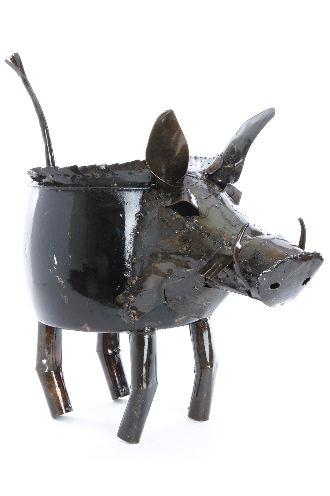 Recycled Cooking Pot Warthog Planters SOLD OUT Large Recycled Cooking Pot Warthog Planter