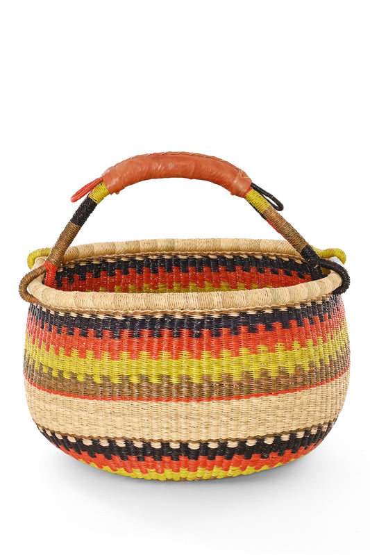 Limited Edition Orange and Citron Handwoven Bolga Basket