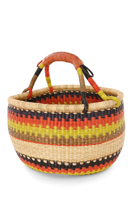Limited Edition Orange and Citron Handwoven Bolga Basket
