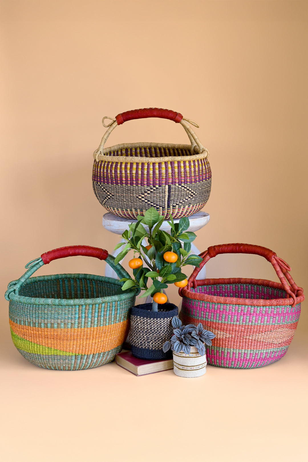 Poolside Citrus Handwoven Bolga Basket