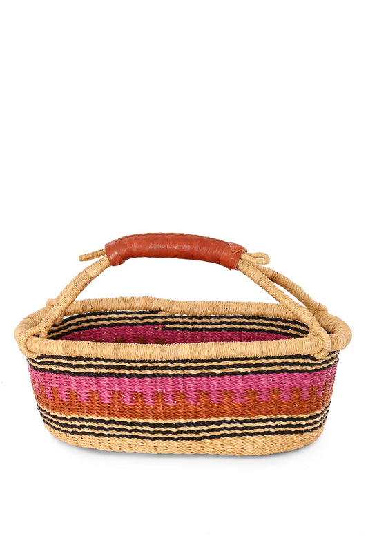 One-of-a-Kind Colorful Oval Bolga Easter Basket