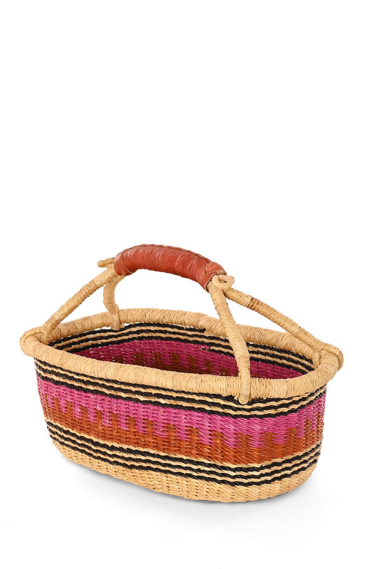One-of-a-Kind Colorful Oval Bolga Easter Basket