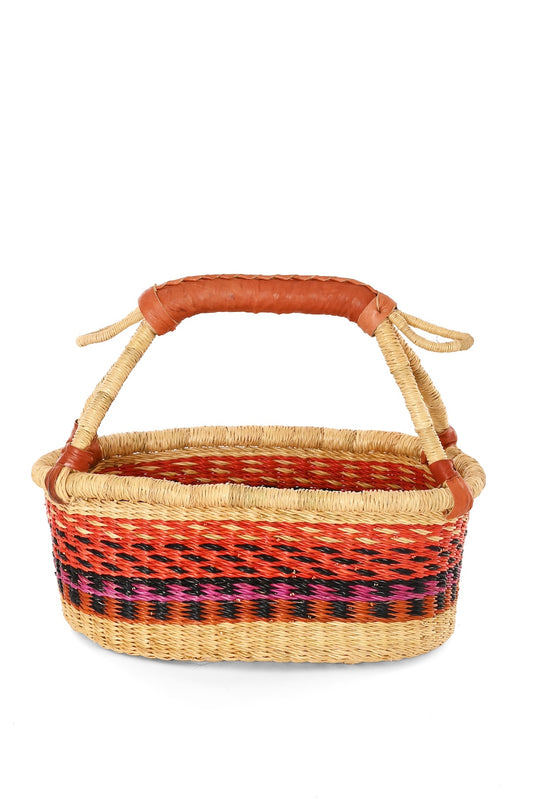 One-of-a-Kind Colorful Oval Bolga Easter Basket
