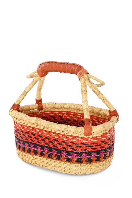 One-of-a-Kind Colorful Oval Bolga Easter Basket