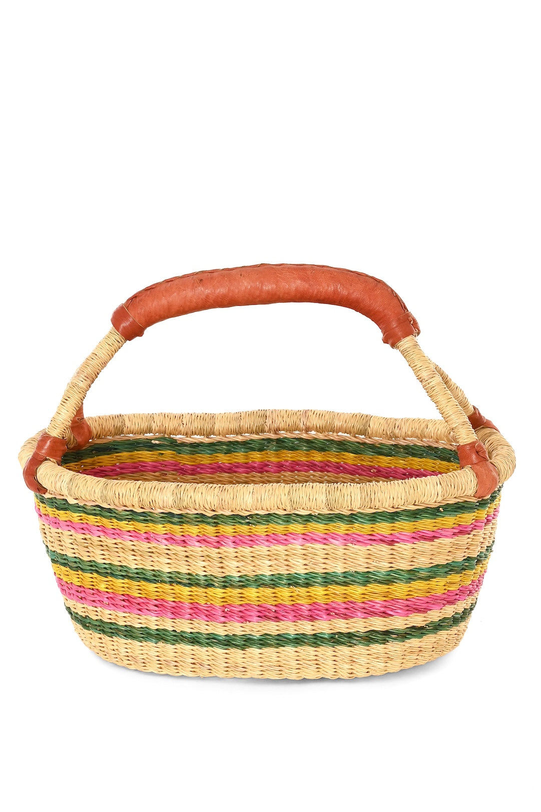 One-of-a-Kind Colorful Oval Bolga Easter Basket
