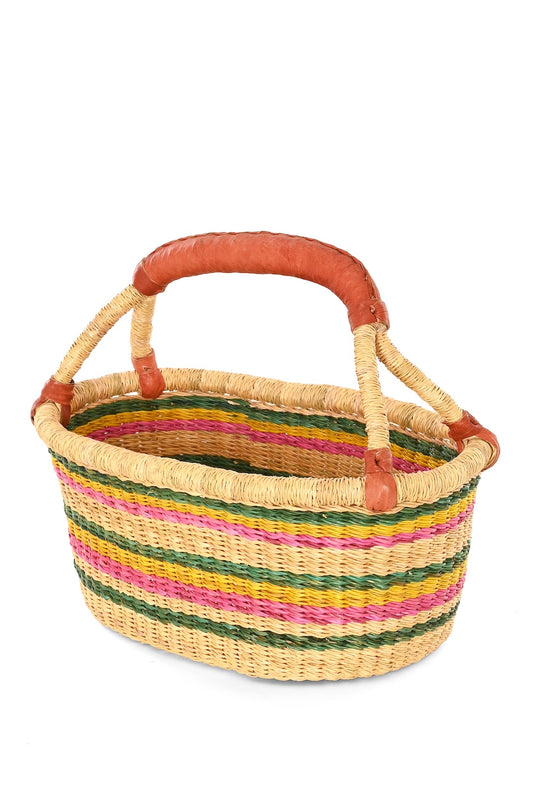 One-of-a-Kind Colorful Oval Bolga Easter Basket