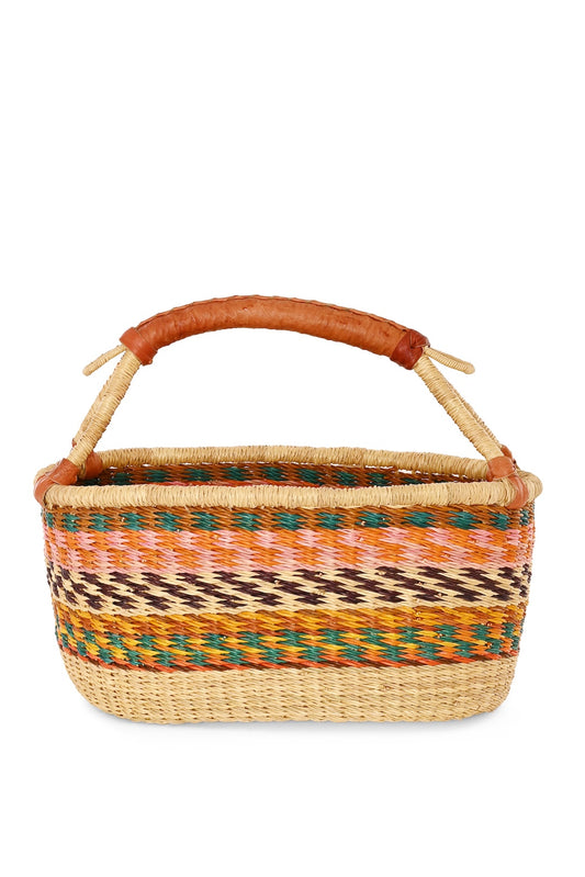 One-of-a-Kind Colorful Oval Bolga Easter Basket