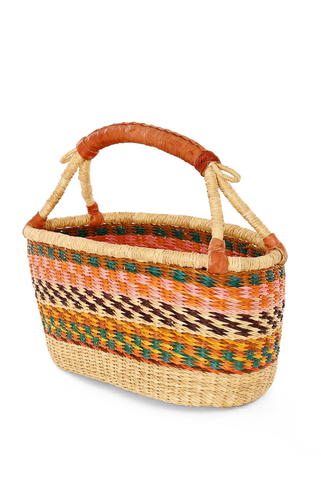 One-of-a-Kind Colorful Oval Bolga Easter Basket