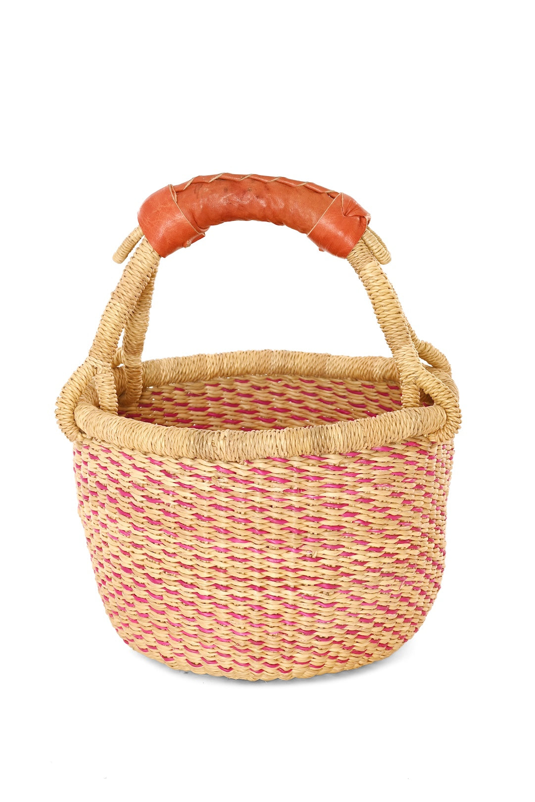 Peppermint Candy Baby Bolga Basket - One of a Kind