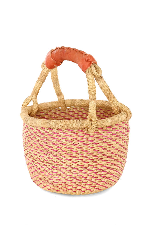 Peppermint Candy Baby Bolga Basket - One of a Kind