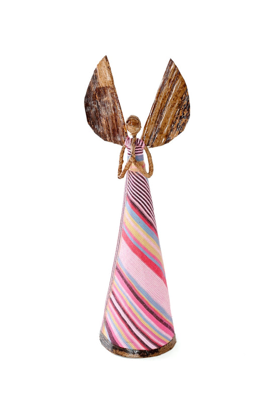 Pink Kikoi Angel in Prayer Holiday Sculpture