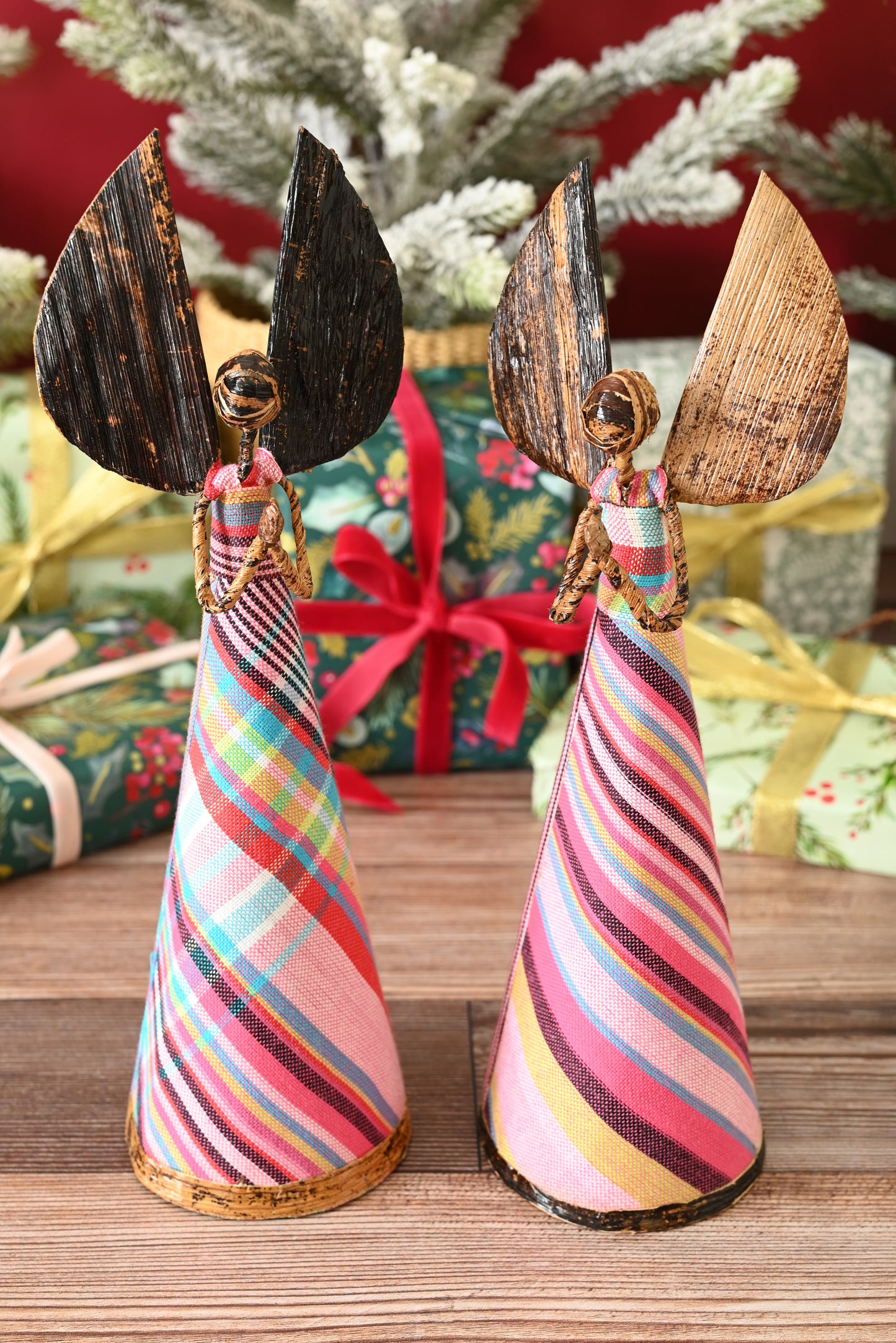 Pink Kikoi Angel in Prayer Holiday Sculpture