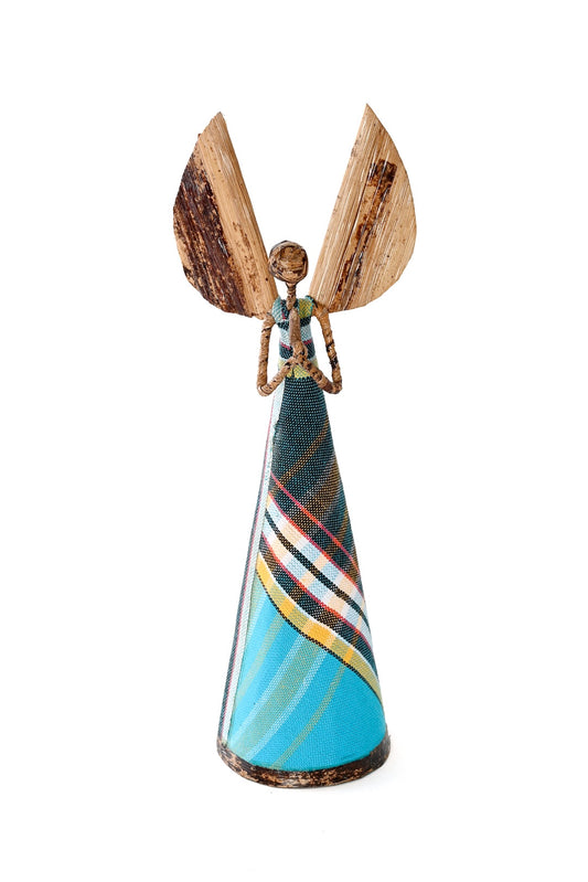 Blue Kikoi Angel in Prayer Holiday Sculpture