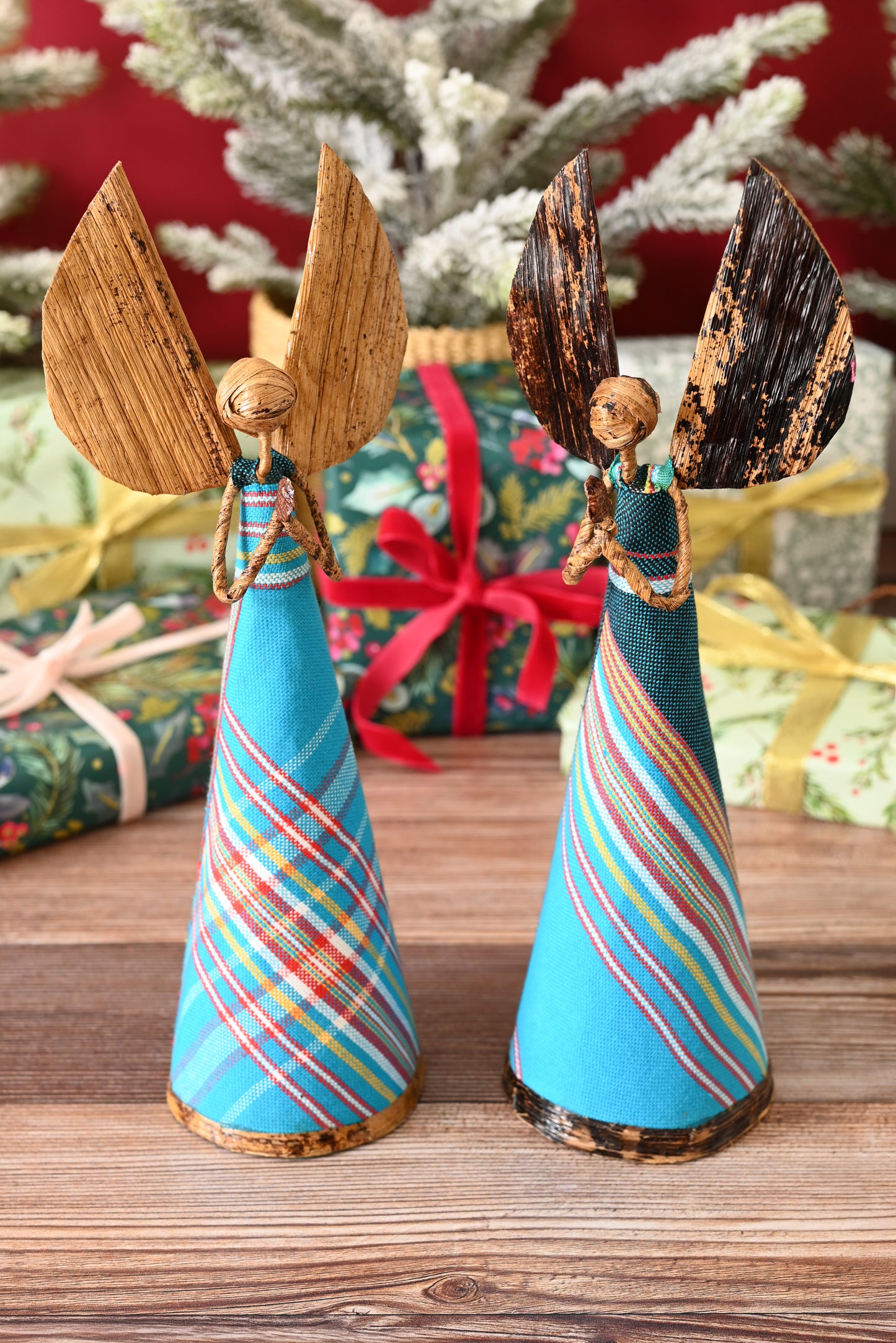 Blue Kikoi Angel in Prayer Holiday Sculpture