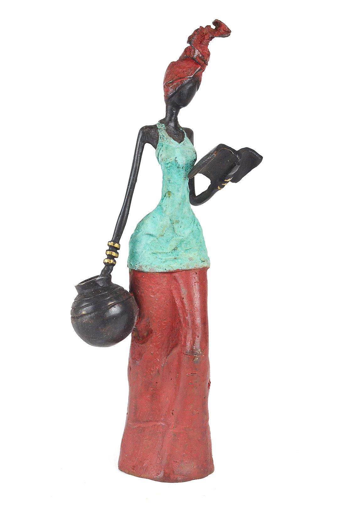 Devoted Reader Bronze Sculpture from Burkina Faso