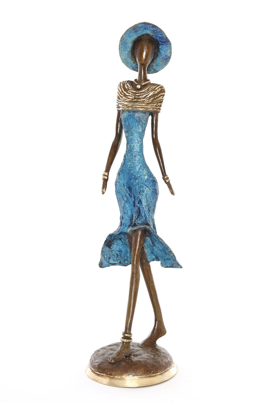 Sapphire Elegance Burkina Bronze Sculpture - Limited Edition