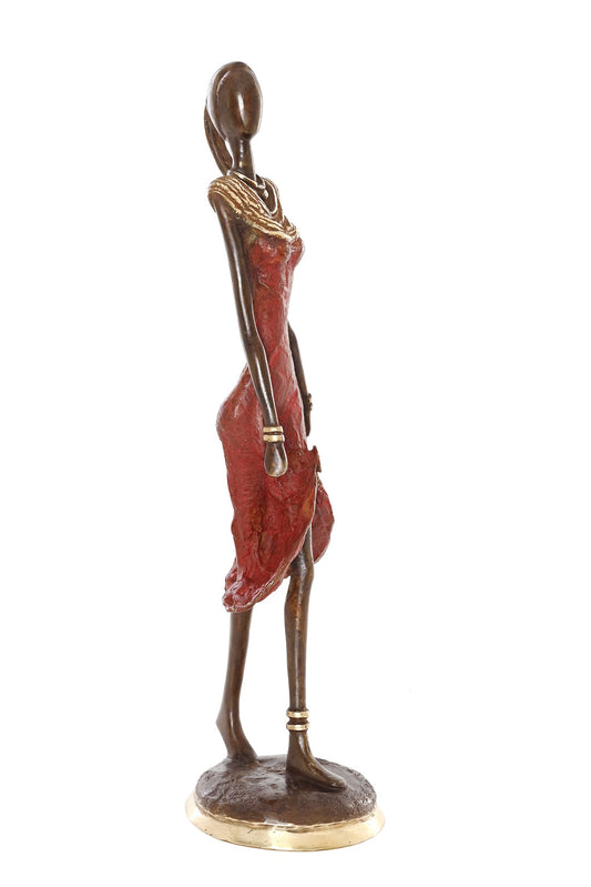 Ruby Elegance Burkina Bronze Sculpture - Limited Edition