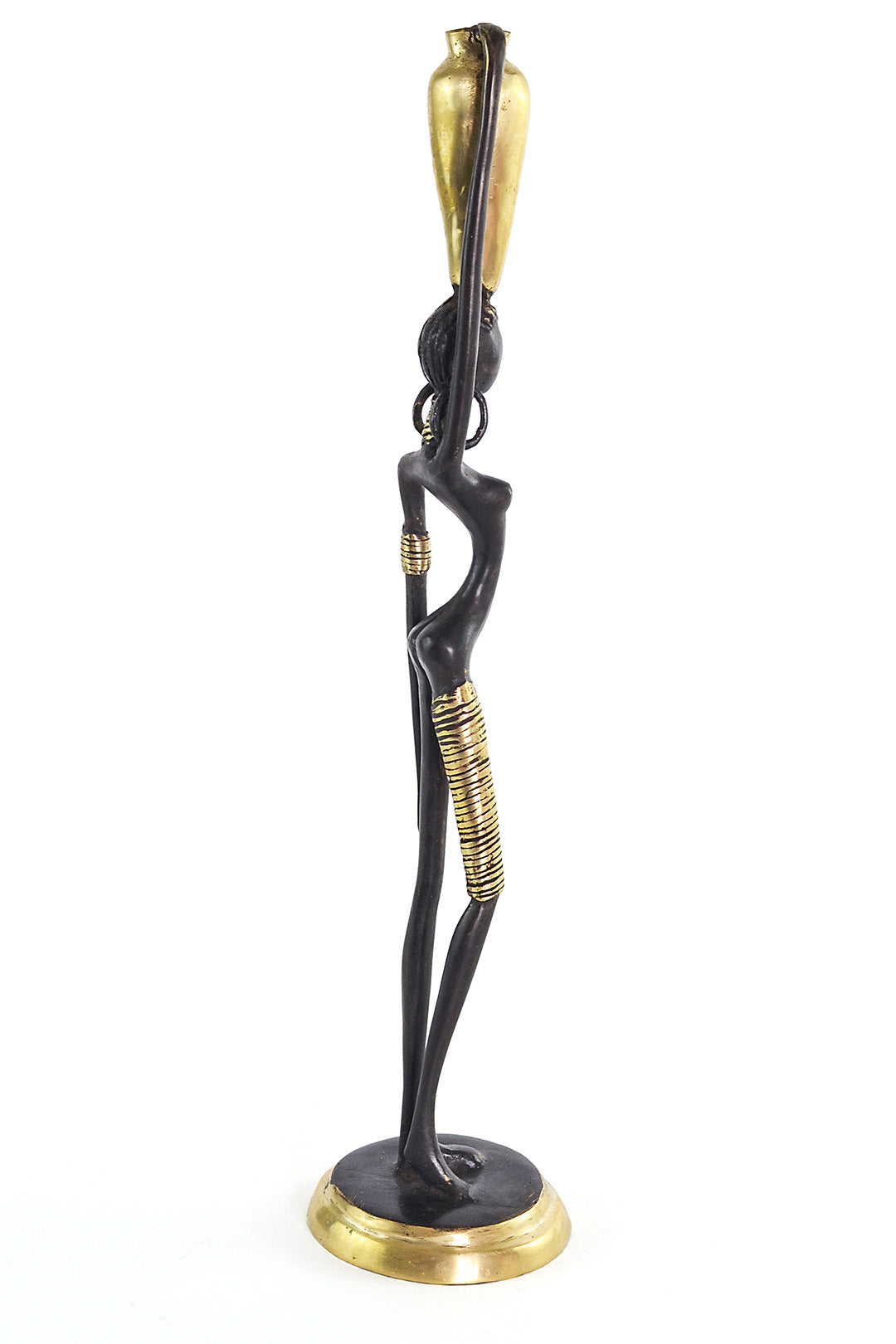 Tall Goddess Lost Wax Bronze Sculpture from Burkina Faso