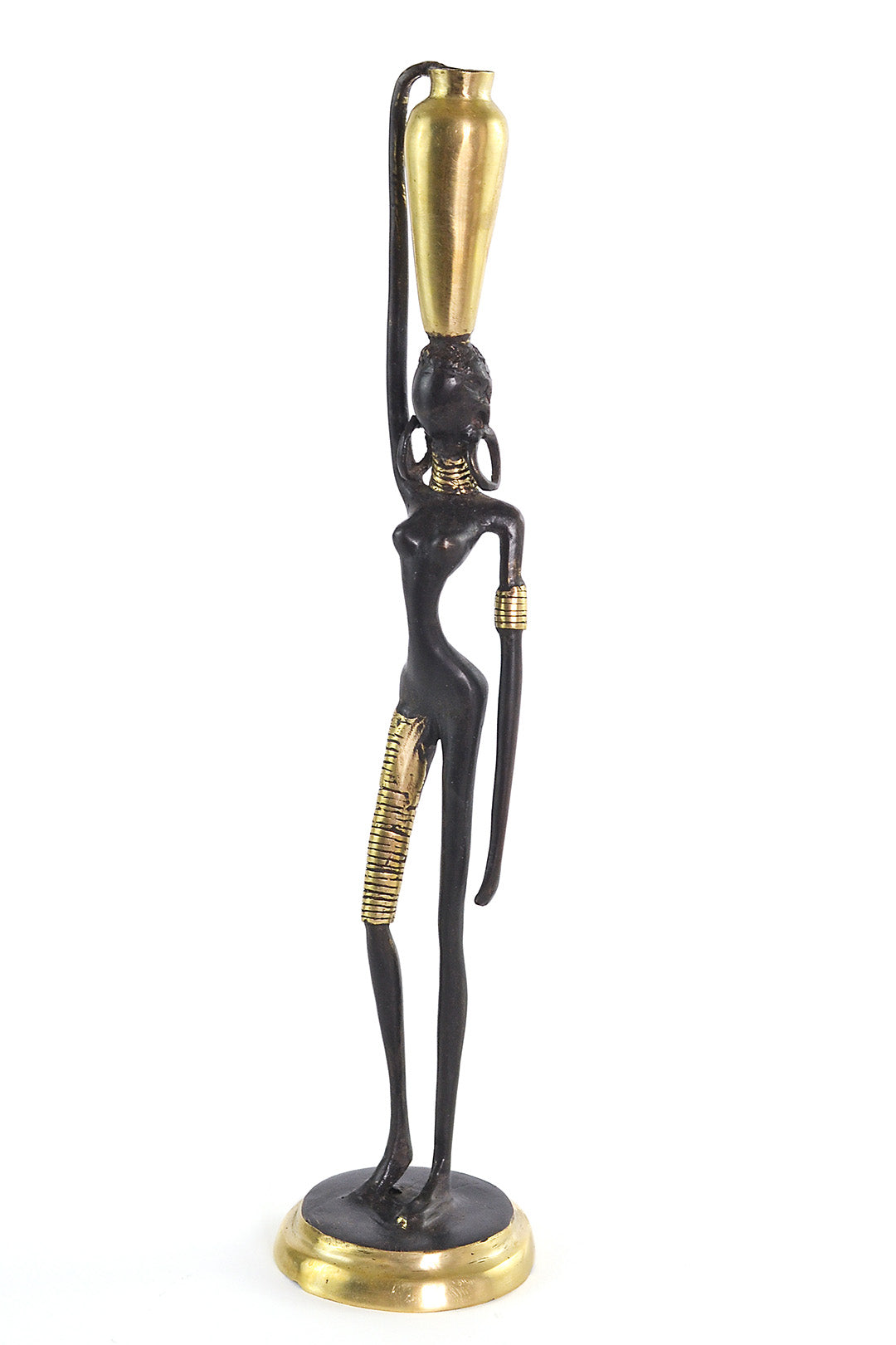 Tall Goddess Lost Wax Bronze Sculpture from Burkina Faso
