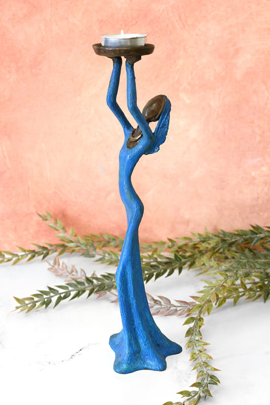 Light Bearer Burkina Bronze Candle Stand