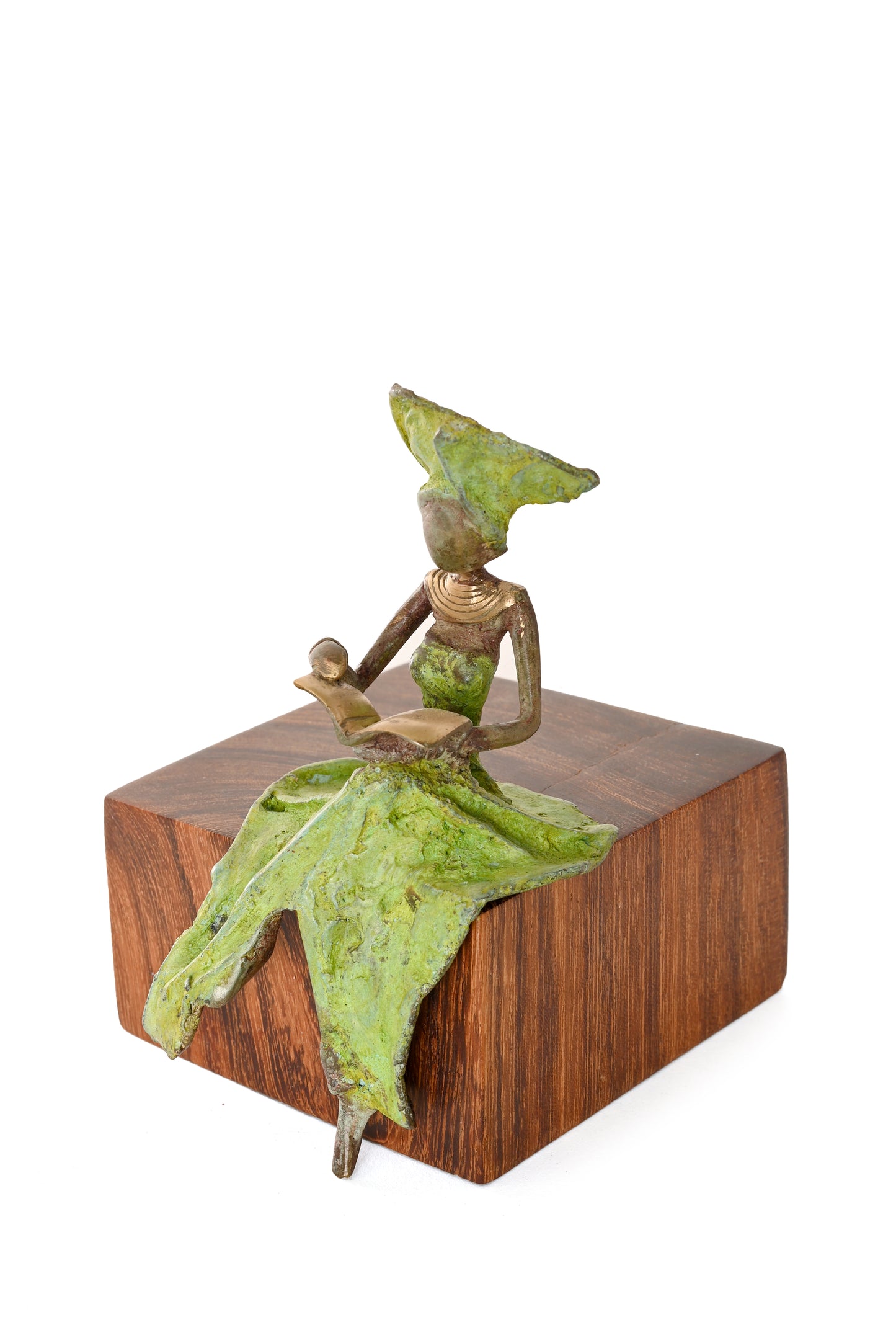 Poised Reader One-of-a-Kind Bronze Sculpture