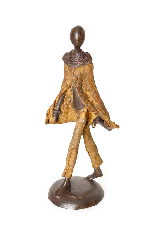 Walking Figure One-of-a-Kind Bronze Sculpture