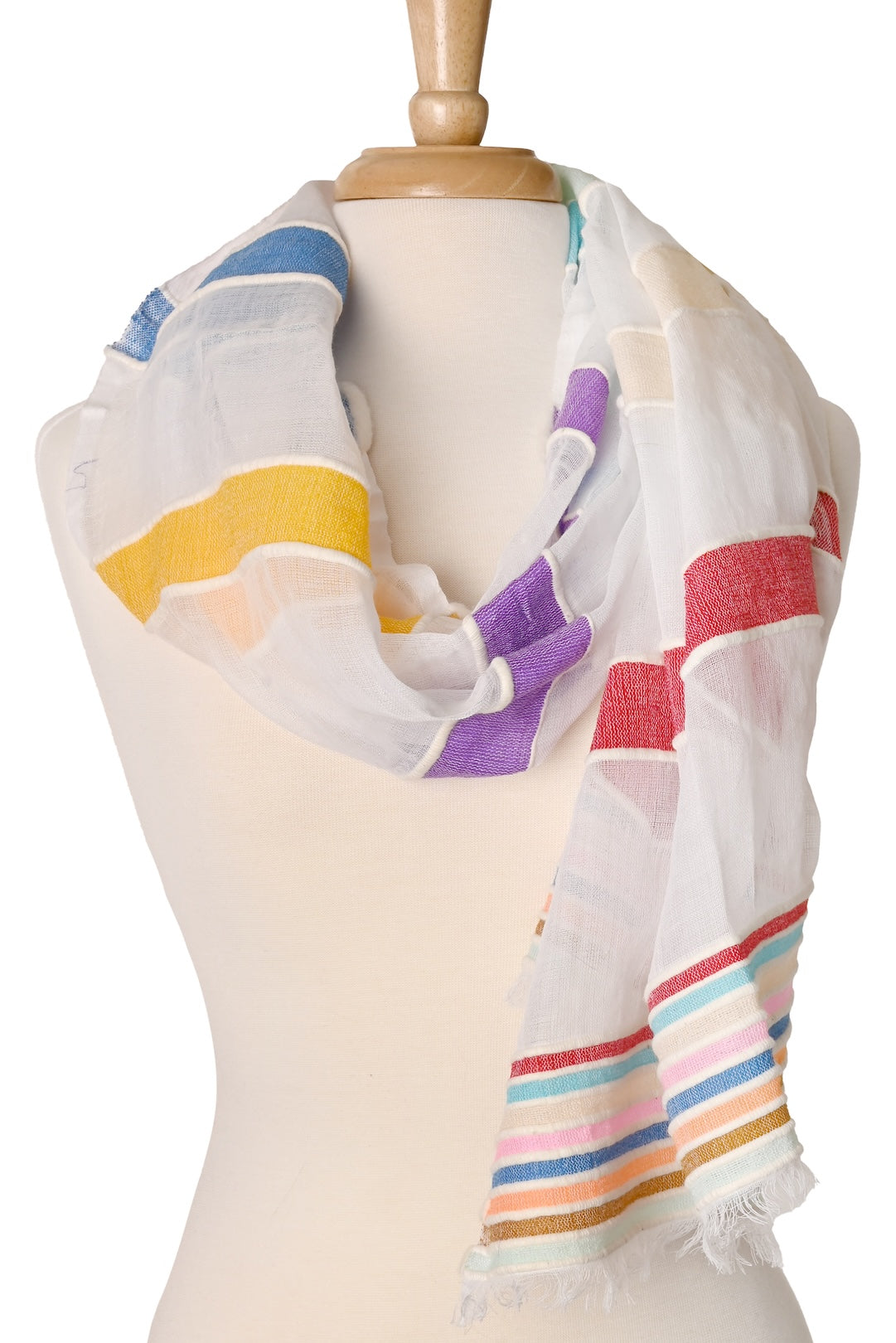 Candy Stripe Light Cotton Shawl from Ethiopia - Limited Edition