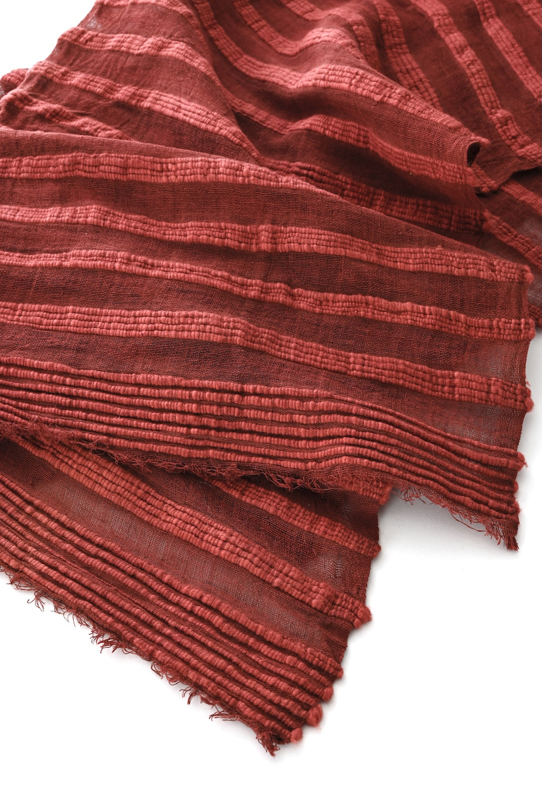 Burnished Clay Light Cotton Shawl from Ethiopia - One of a Kind