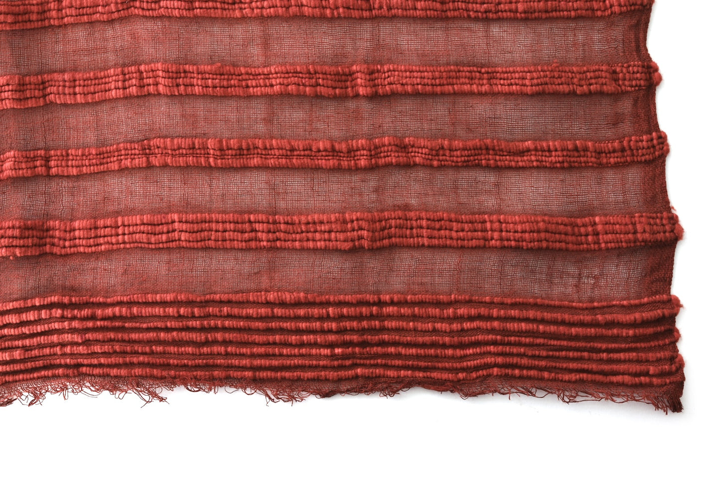 Burnished Clay Light Cotton Shawl from Ethiopia - One of a Kind
