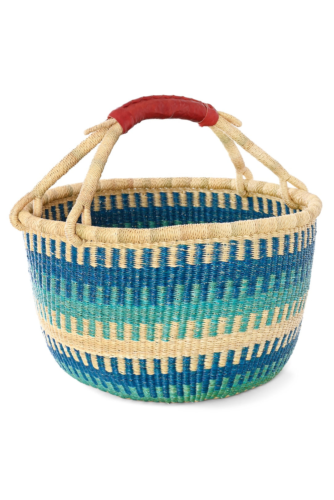 Bluebell Patterned Bolga Basket