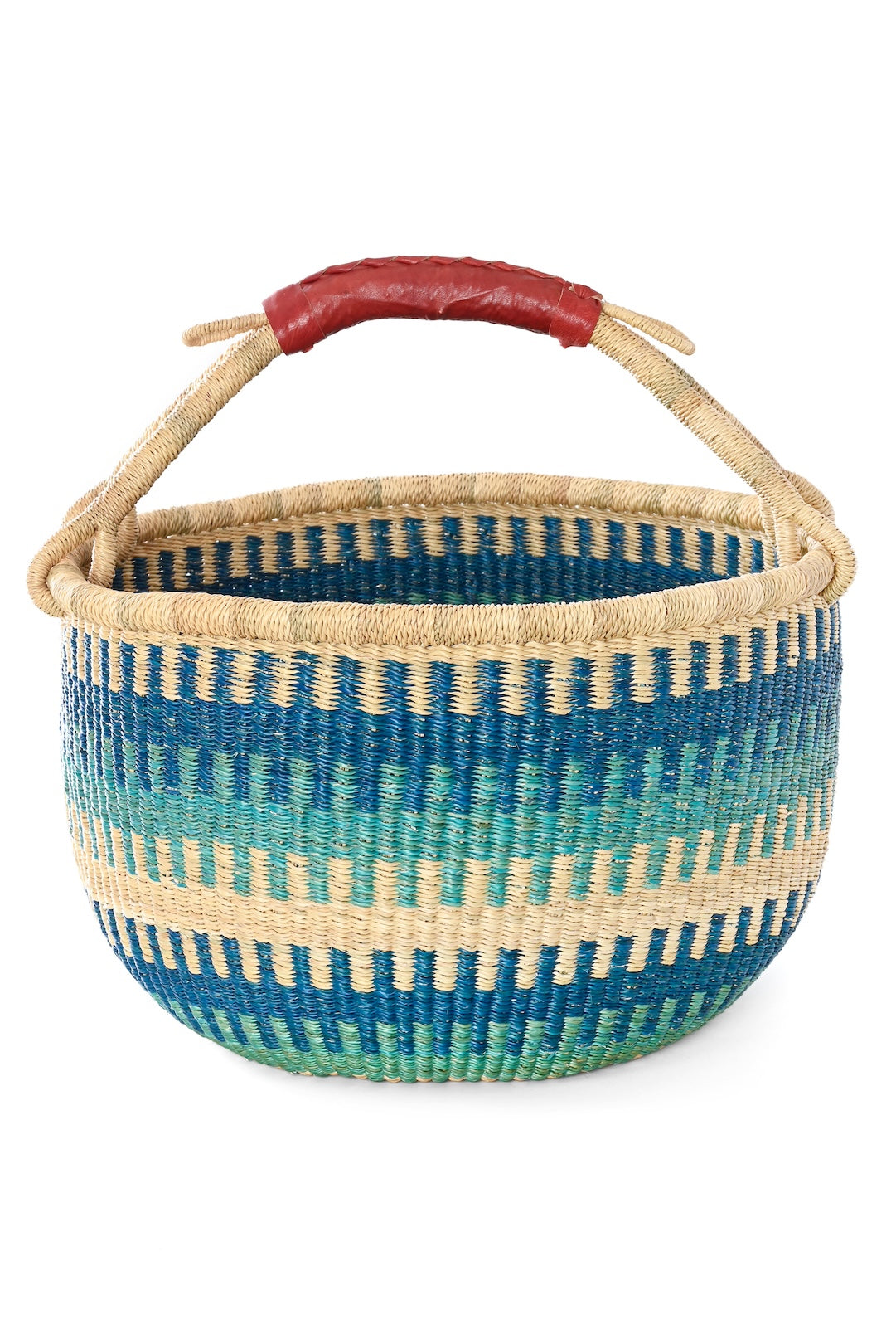 Bluebell Patterned Bolga Basket