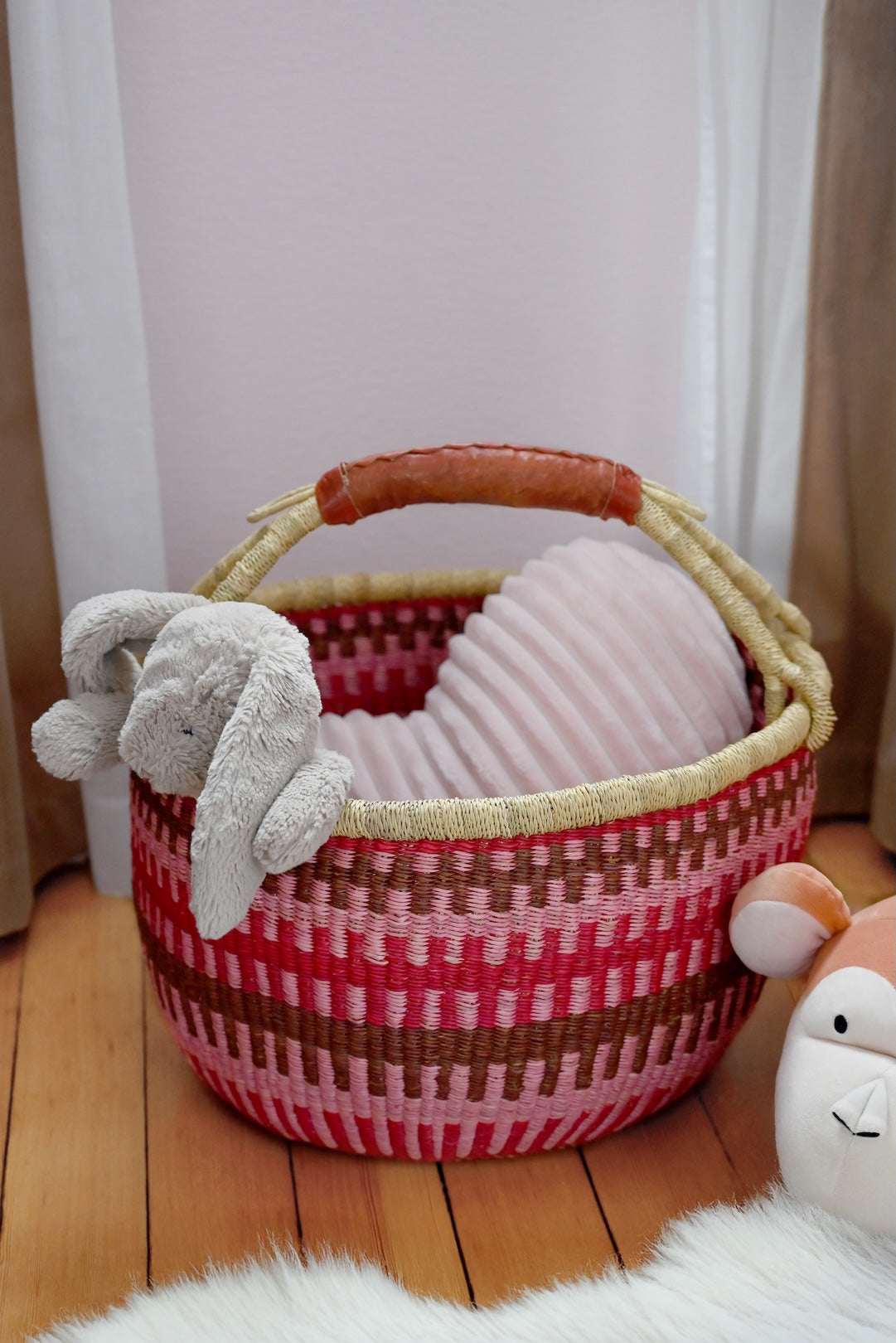 Primrose Patterned Bolga Basket