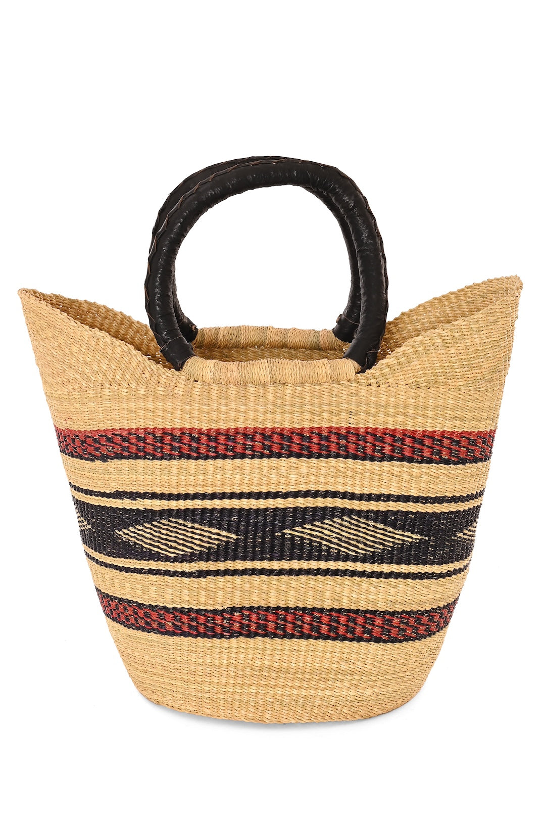 One of a Kind Wing Shopper with Leather Handles