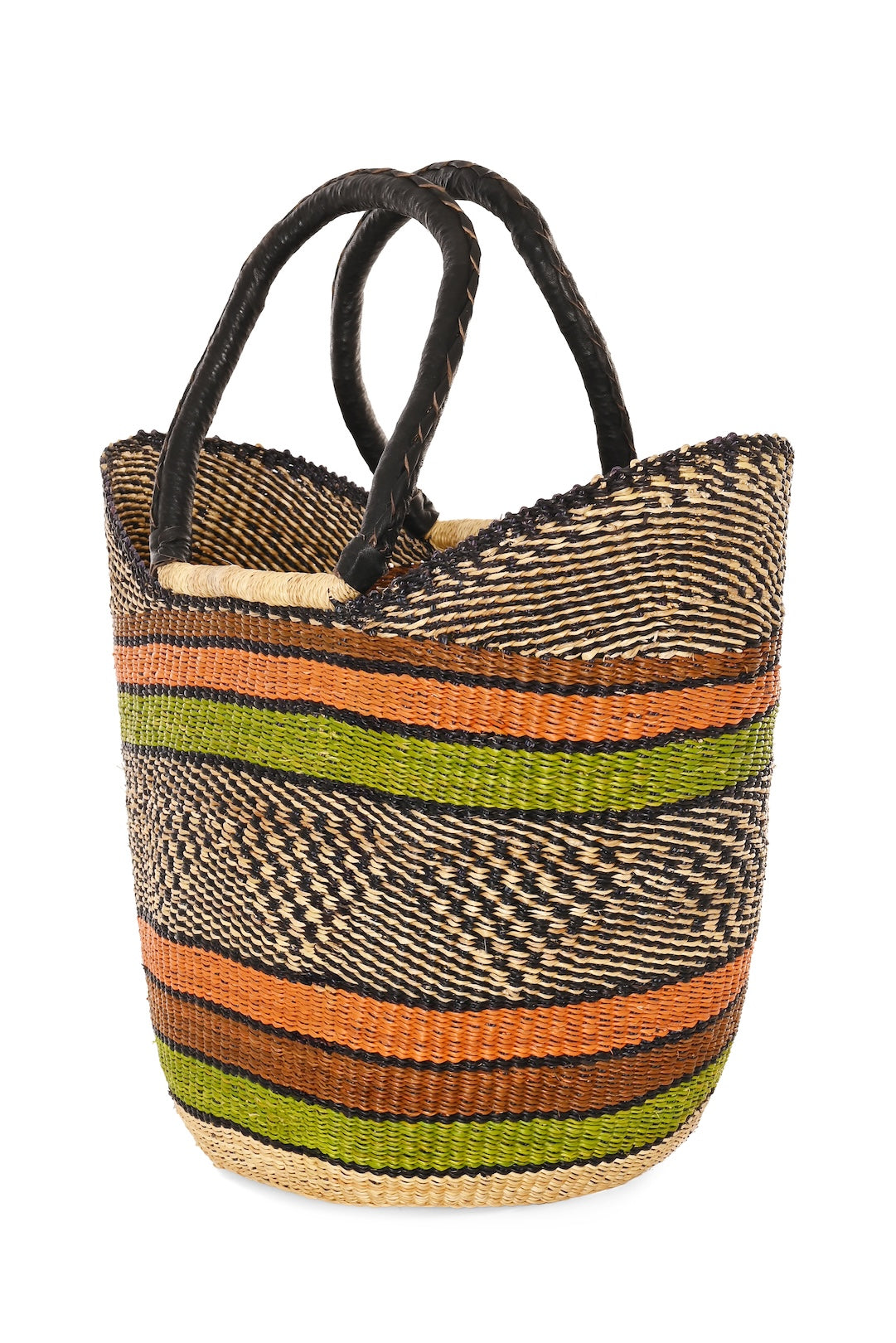 One of a Kind Colorful Wing Shopper with Leather Handles