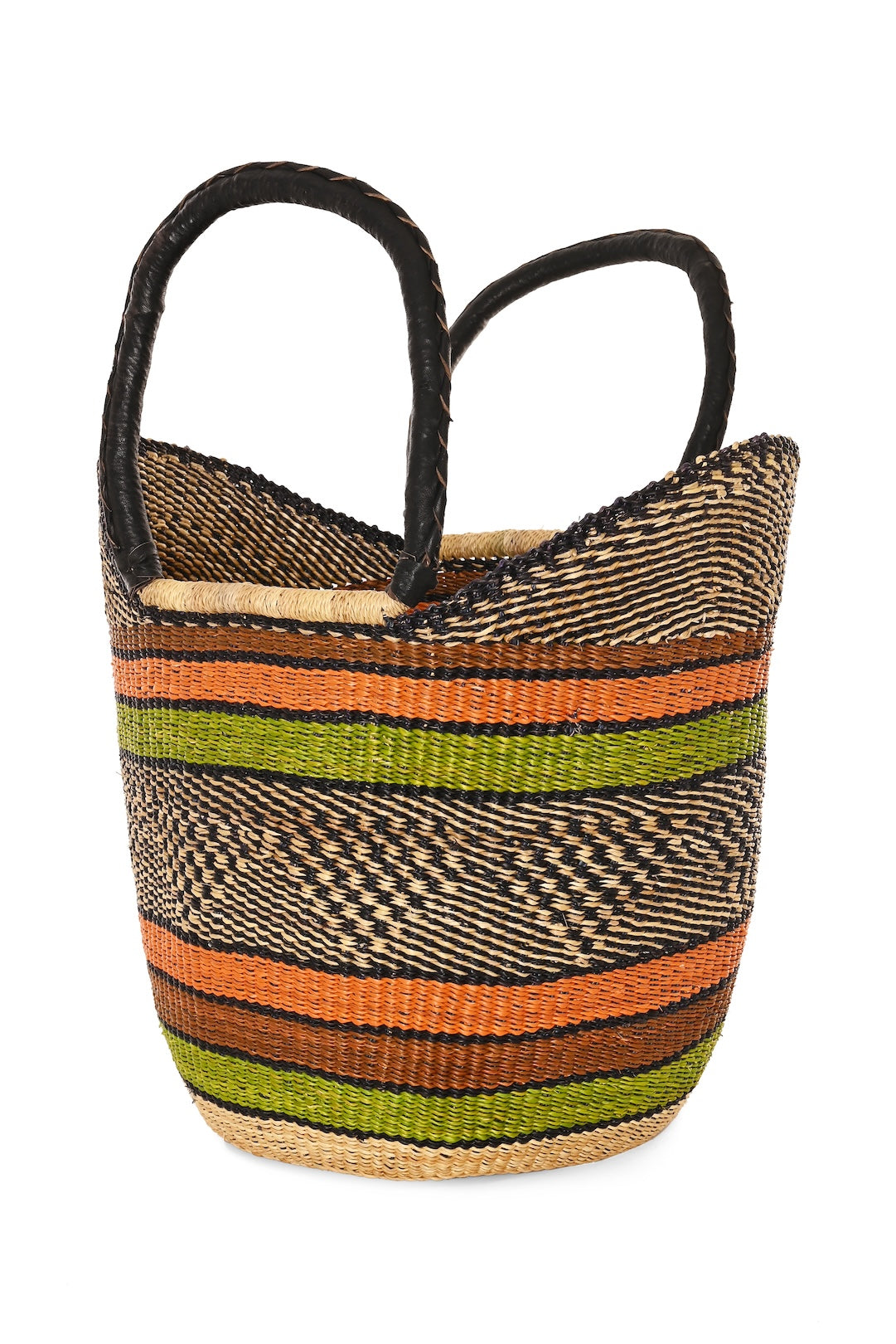 One of a Kind Colorful Wing Shopper with Leather Handles