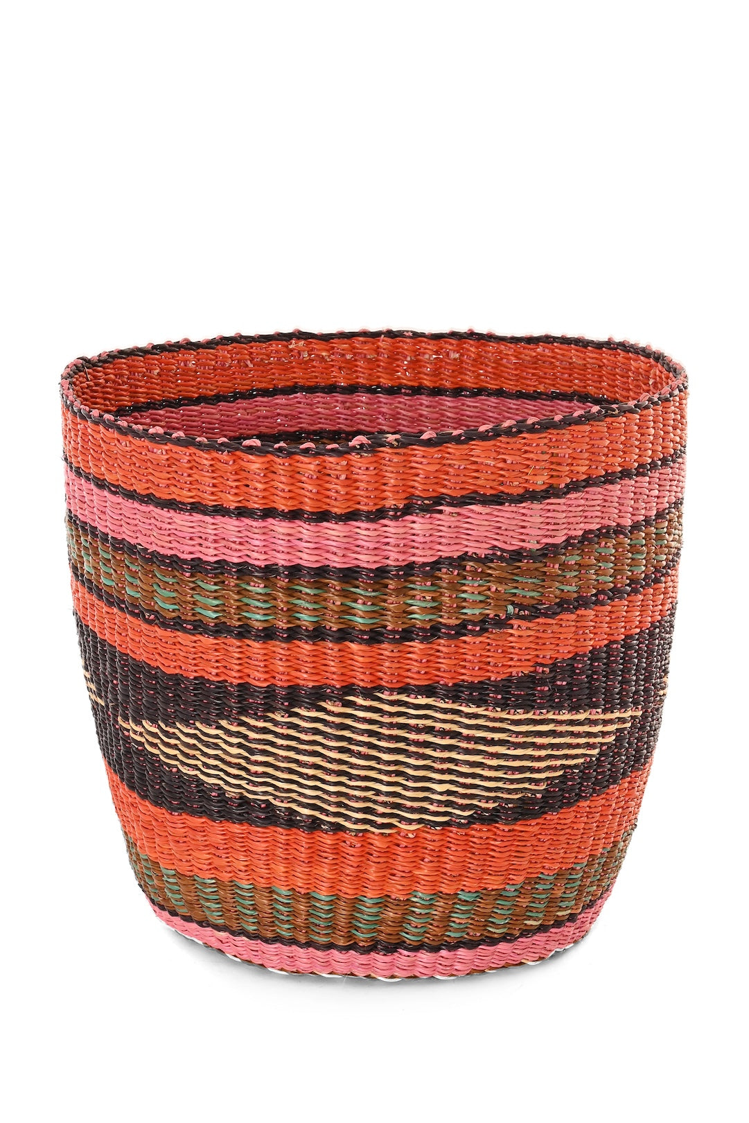 One-of-a-Kind Colorful Bolga Bin Basket