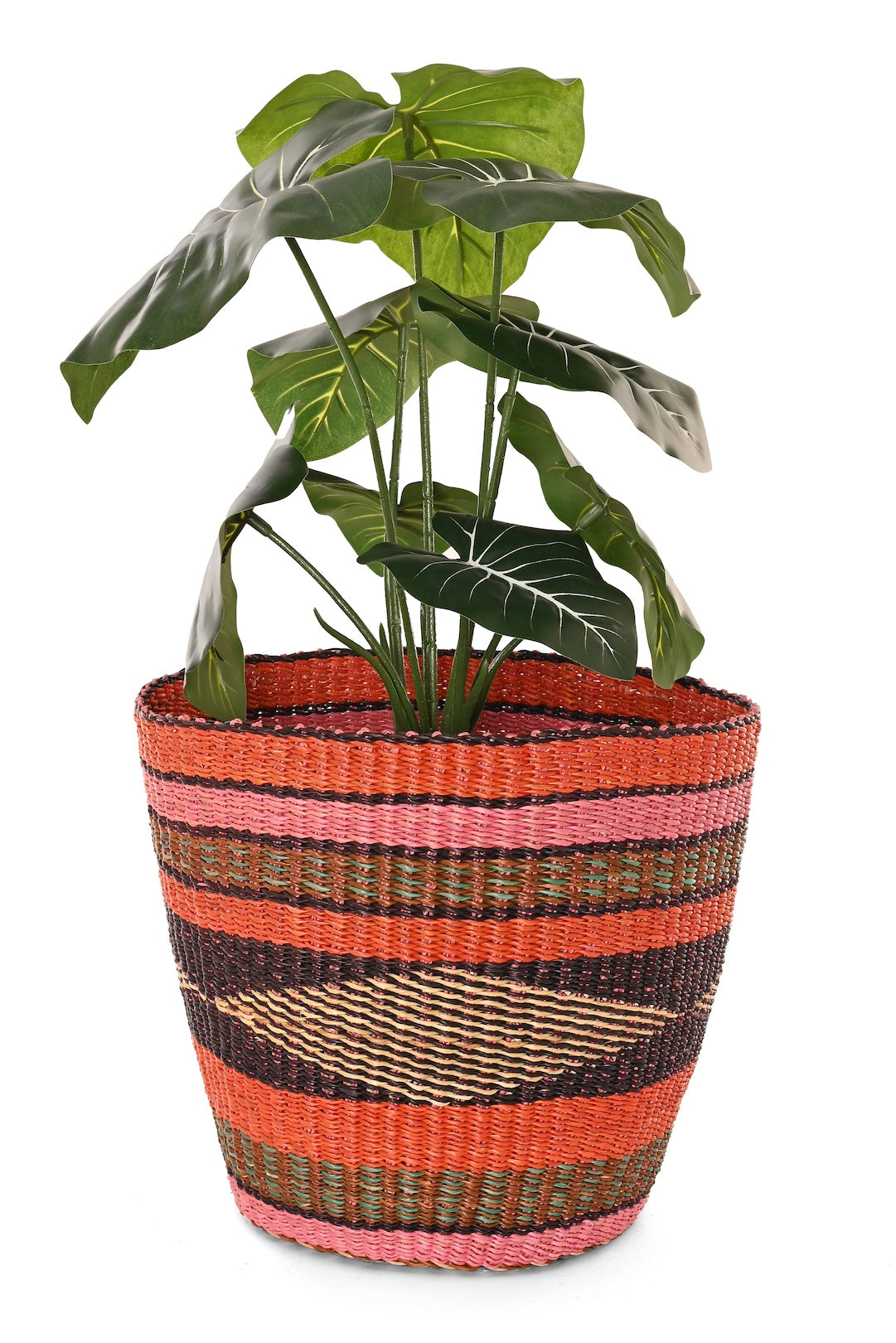 One-of-a-Kind Colorful Bolga Bin Basket