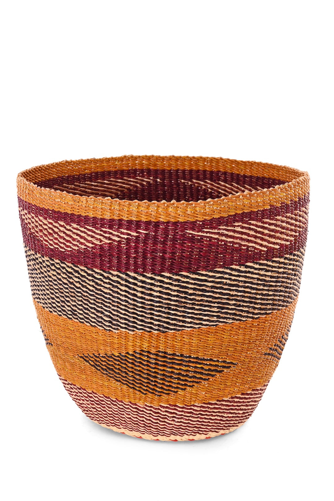 One-of-a-Kind Colorful Bolga Bin Basket