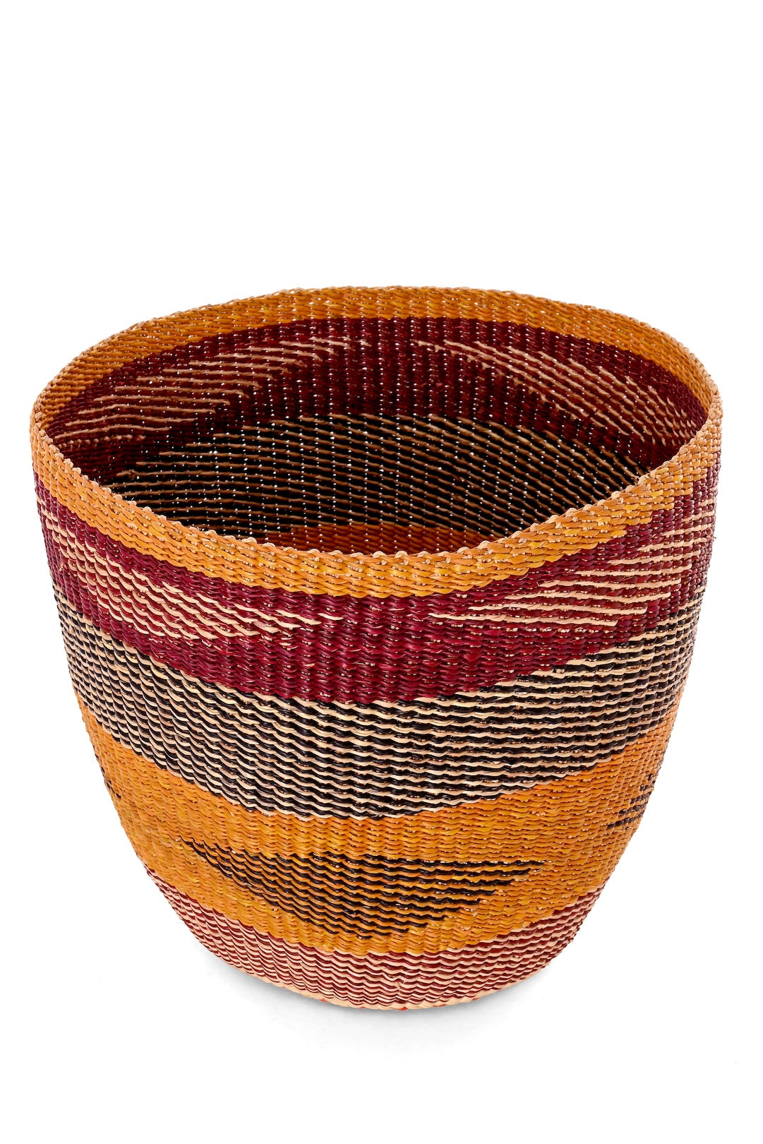One-of-a-Kind Colorful Bolga Bin Basket