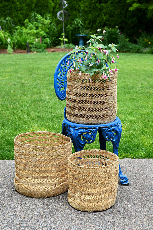 Hand Woven Lace Storage Bin from Ghana - Small