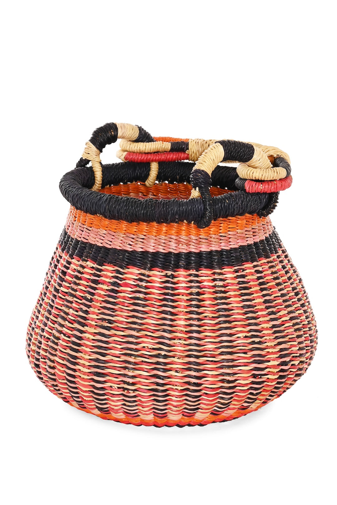 Winter Sunset Baby Bolga Kettle Basket - One of a Kind