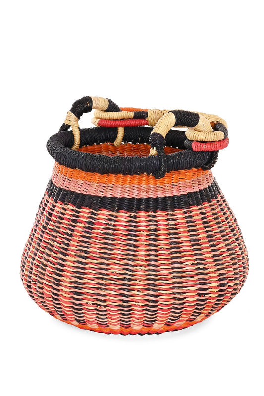 Winter Sunset Baby Bolga Kettle Basket - One of a Kind