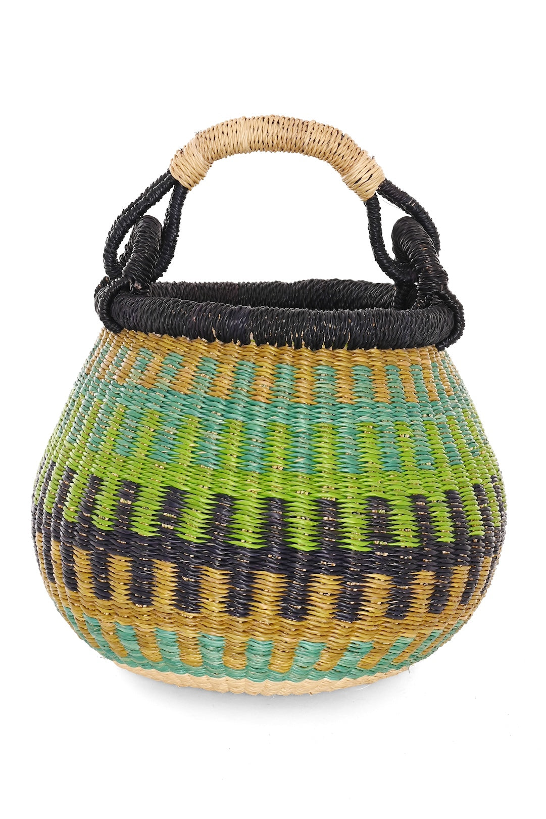 Evergreen Baby Bolga Kettle Basket - One of a Kind
