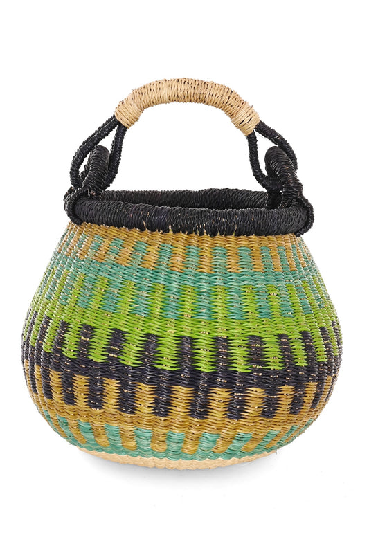 Evergreen Baby Bolga Kettle Basket - One of a Kind