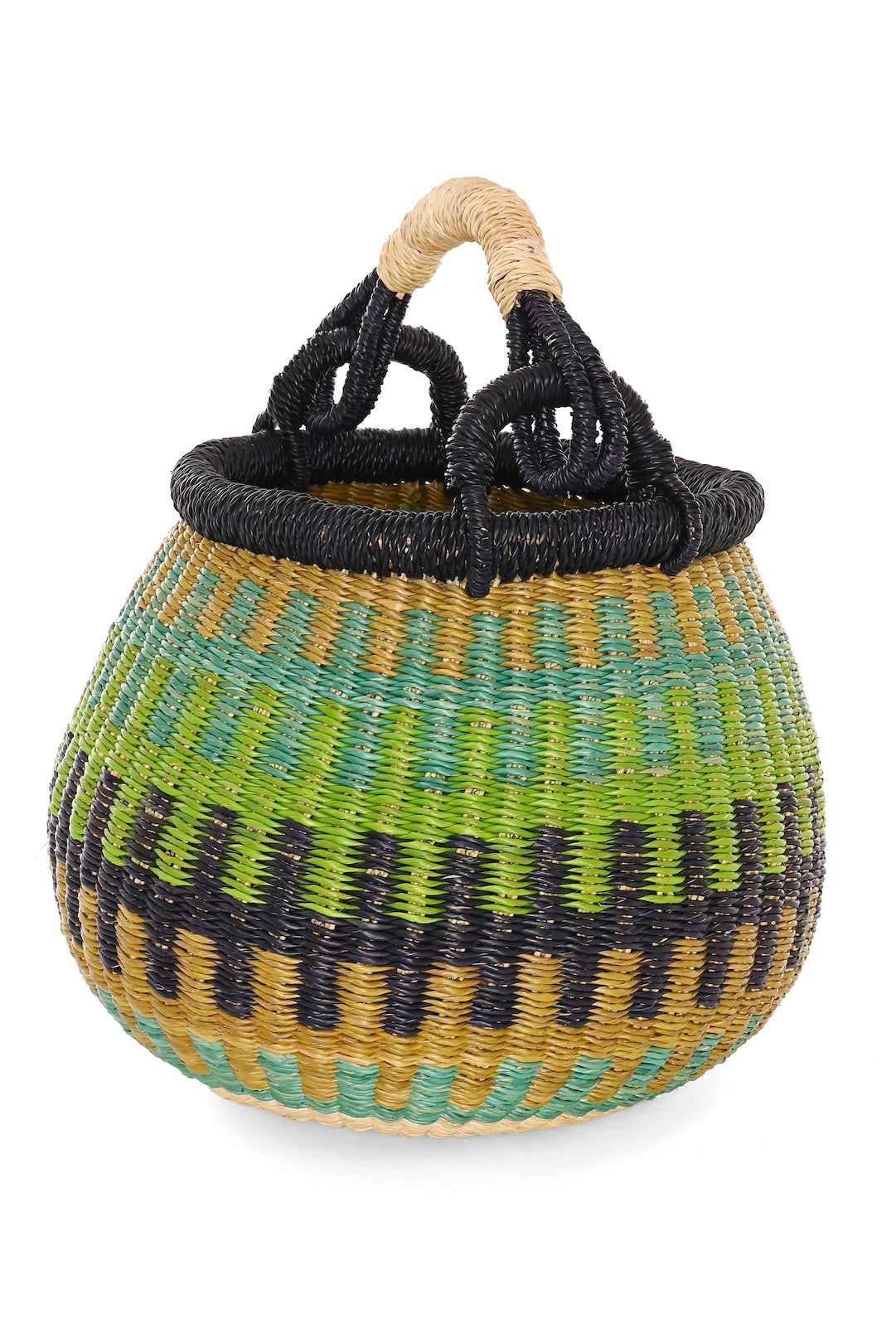 Evergreen Baby Bolga Kettle Basket - One of a Kind