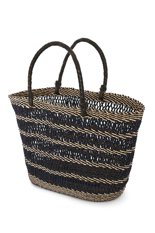 Moonlight Lace Weave Short Shopper with Leather - One of a Kind