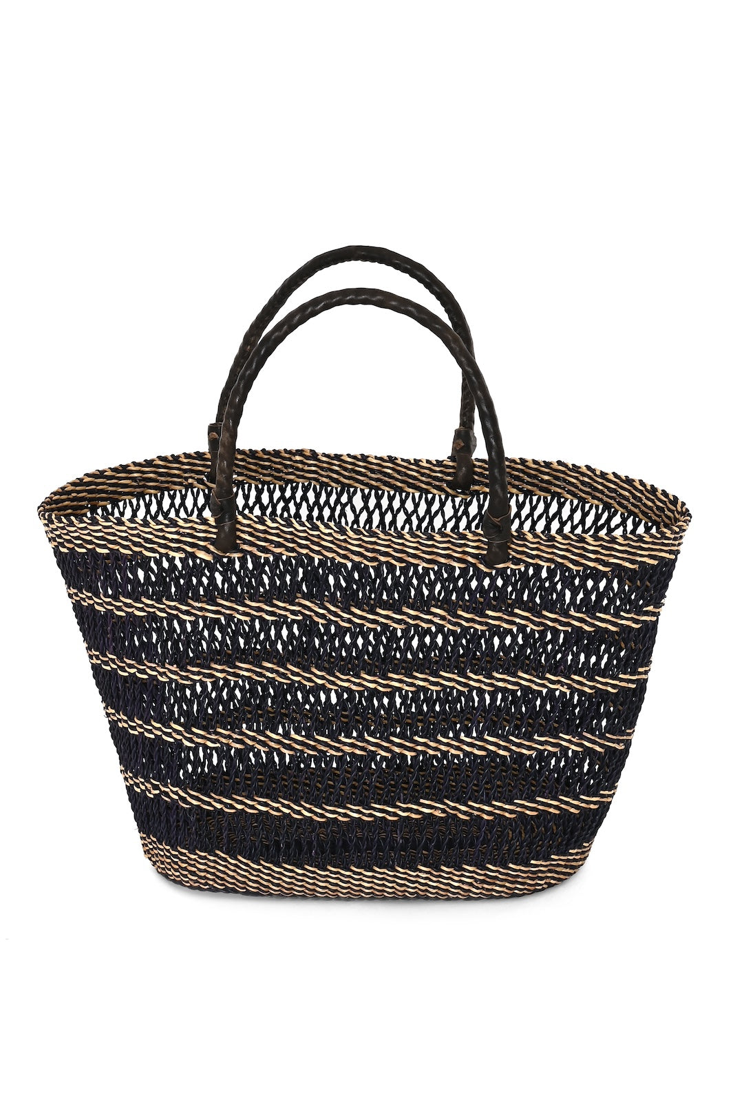 Moonlight Lace Weave Short Shopper with Leather - One of a Kind